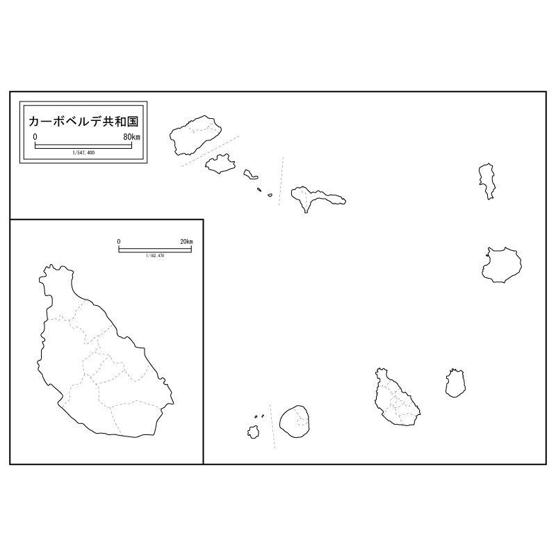 カーボベルデの白地図のサムネイル