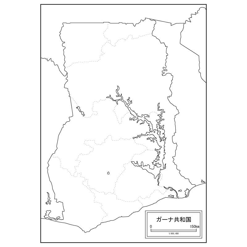 ガーナの白地図のサムネイル
