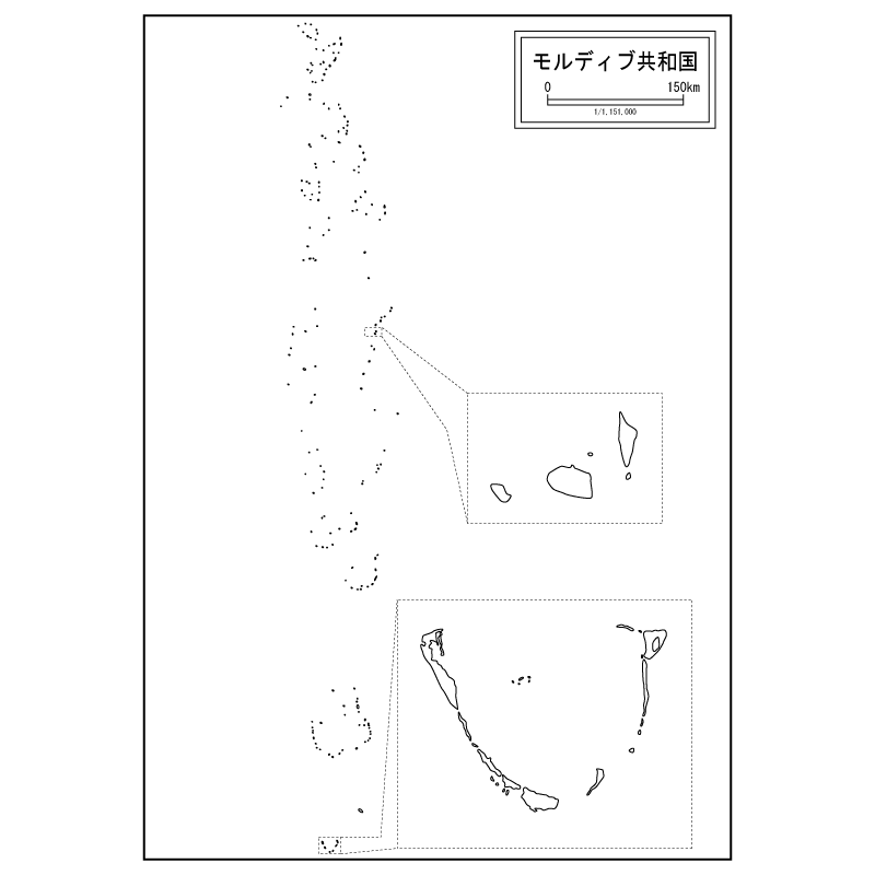 モルディブの白地図のサムネイル