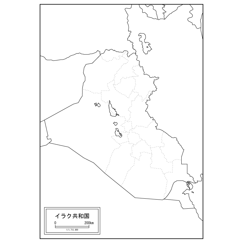 イラクの白地図のサムネイル