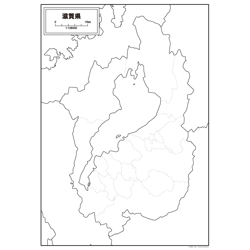 滋賀県の白地図のサムネイル