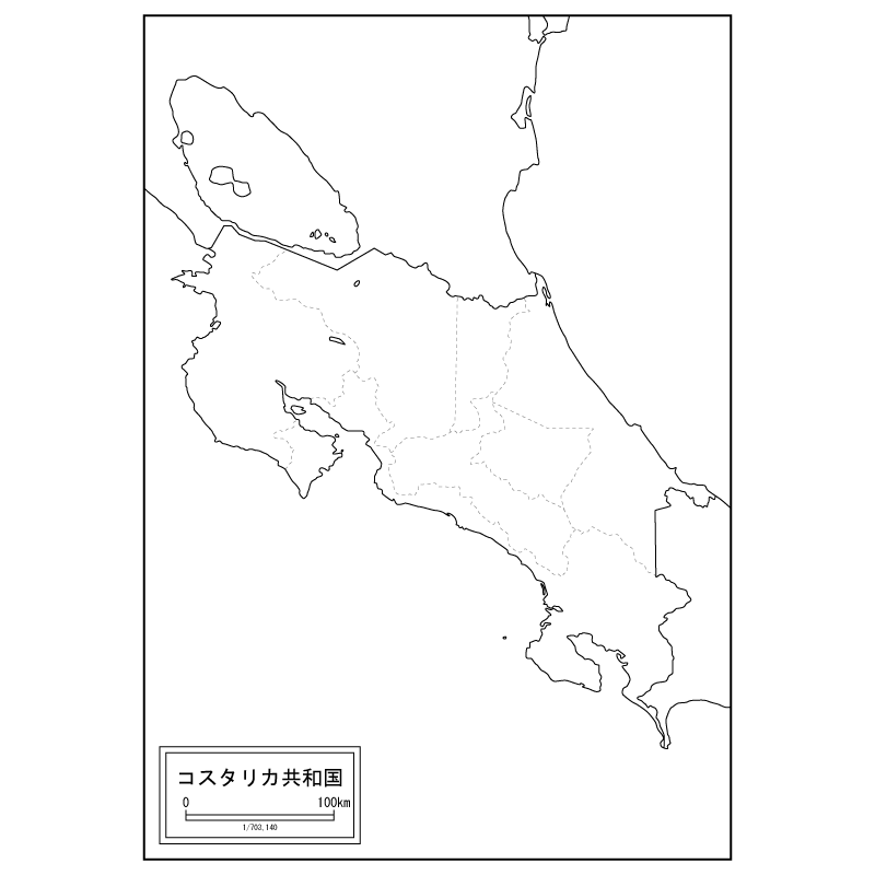 コスタリカの白地図のサムネイル