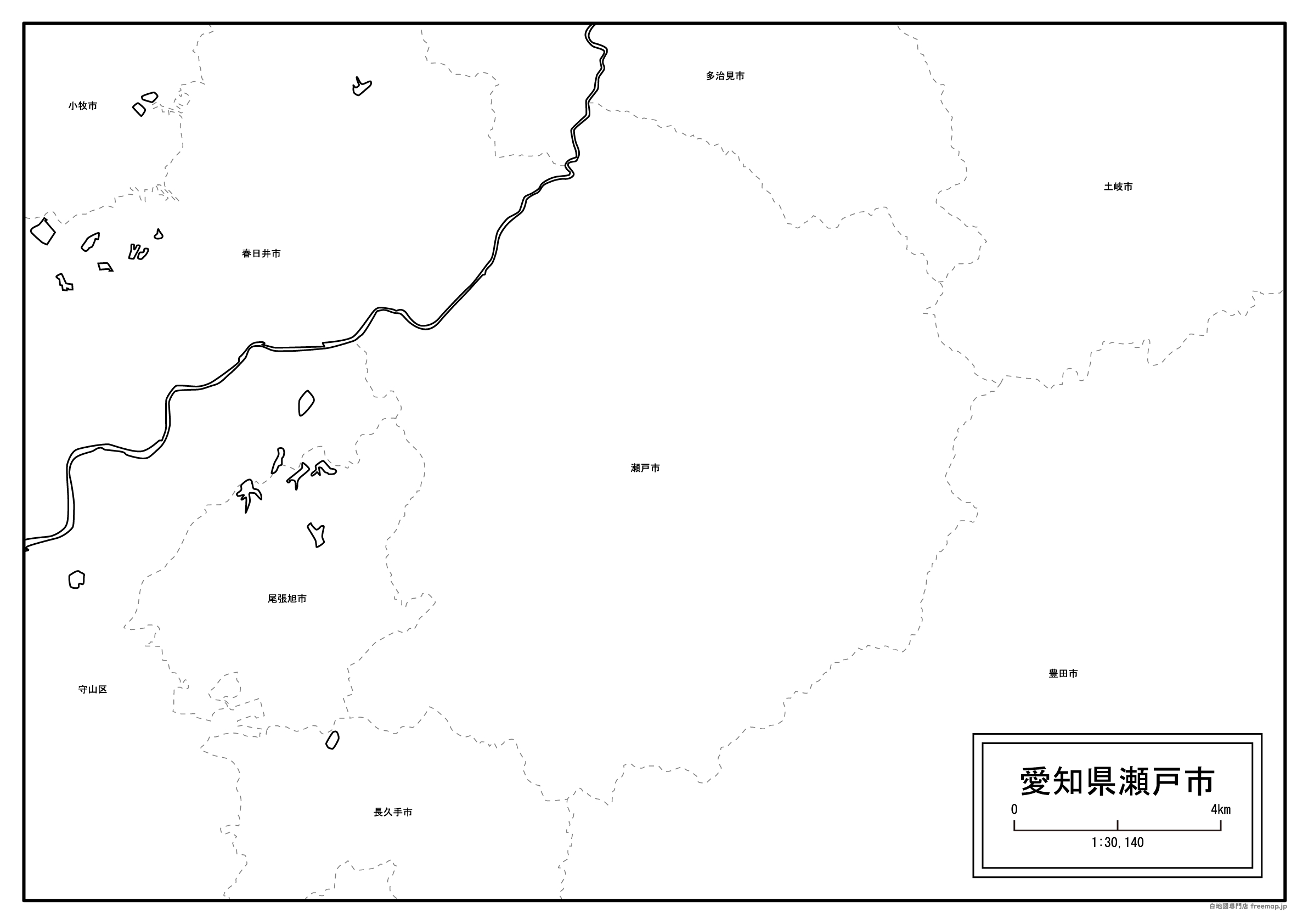 瀬戸市の白地図を無料ダウンロード 白地図専門店