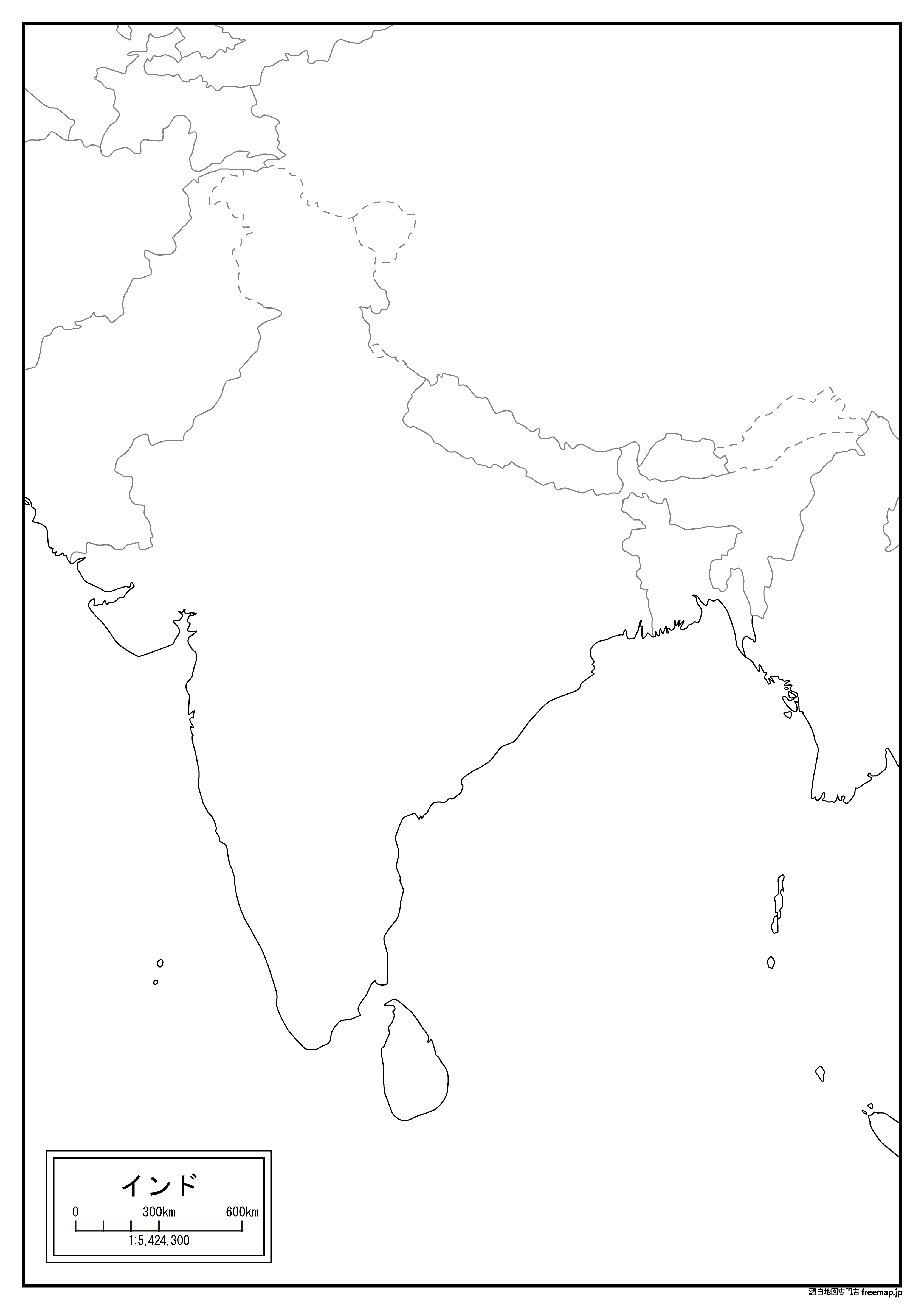 インドの白地図を無料ダウンロード 白地図専門店