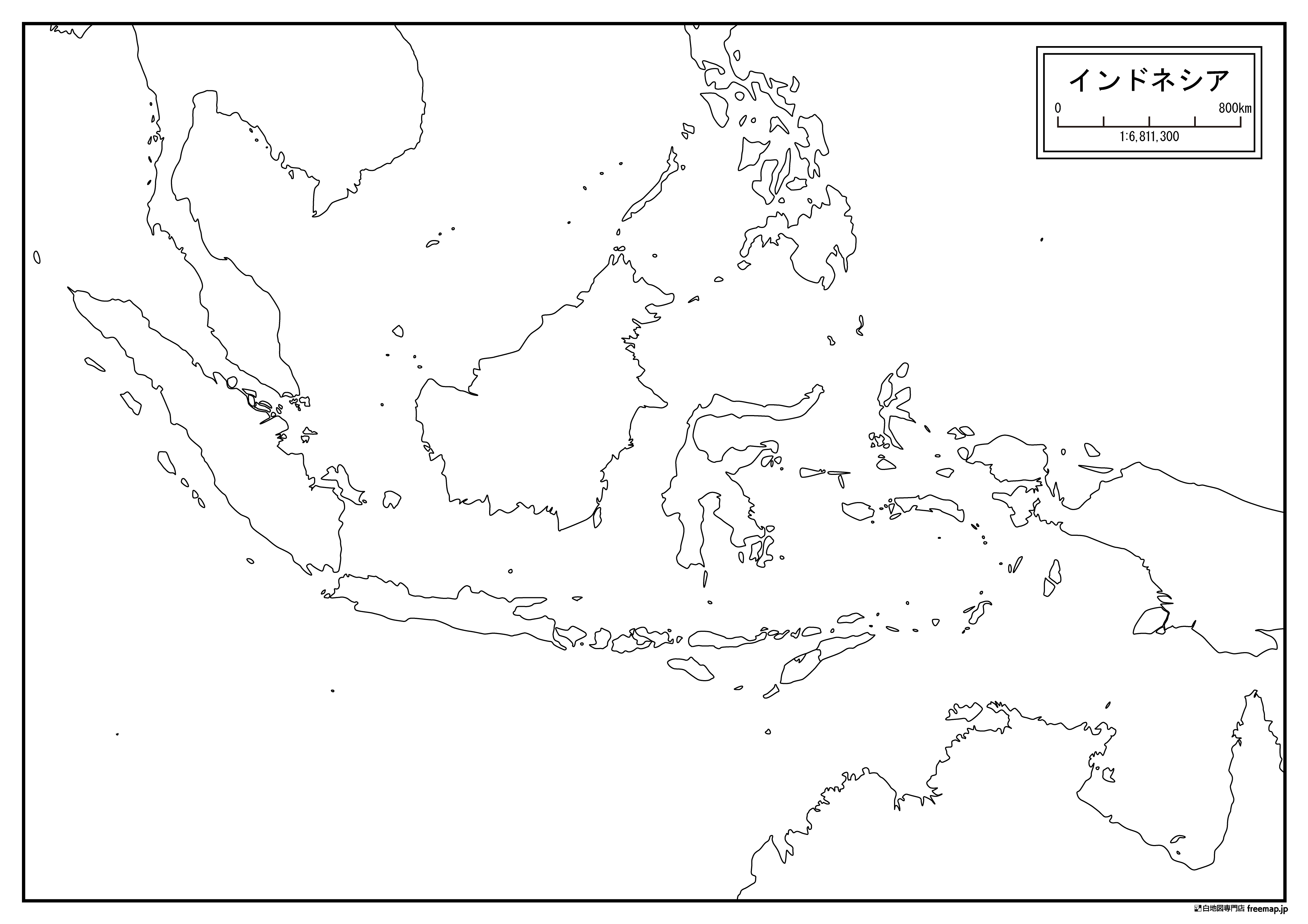 インドネシアの白地図を無料ダウンロード 白地図専門店