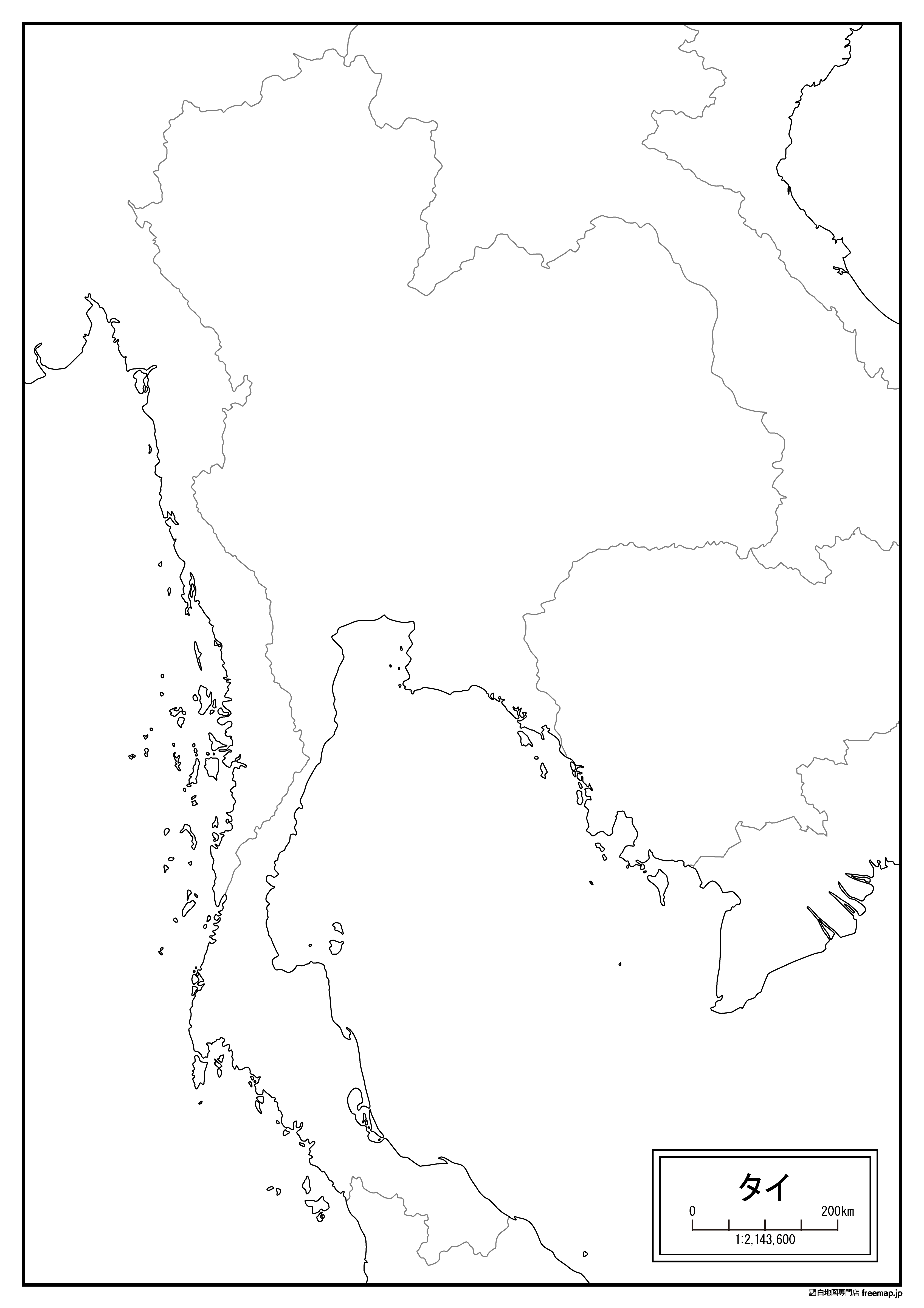 タイの白地図を無料ダウンロード 白地図専門店