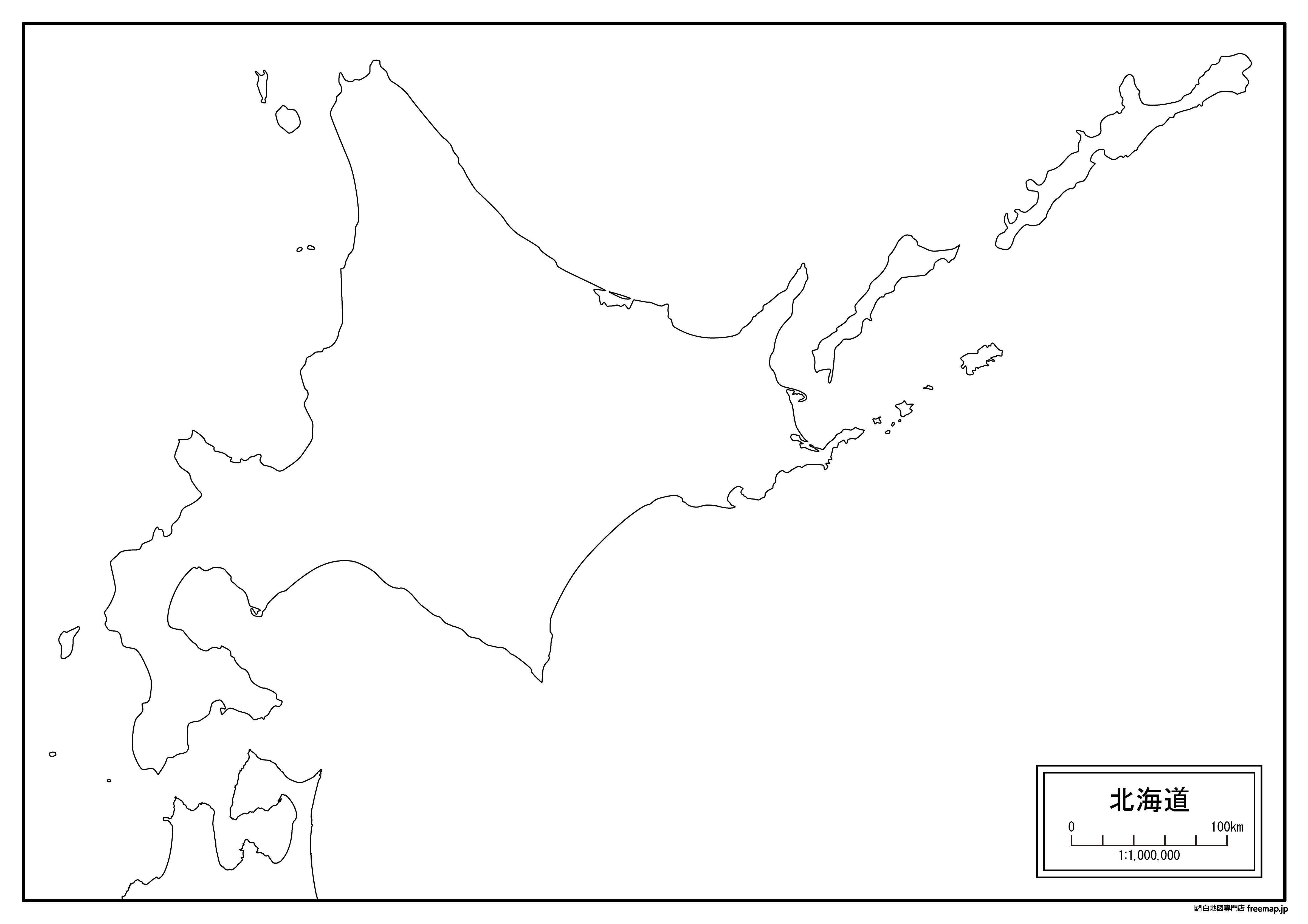 北海道 北方領土あり の白地図を無料ダウンロード 白地図専門店