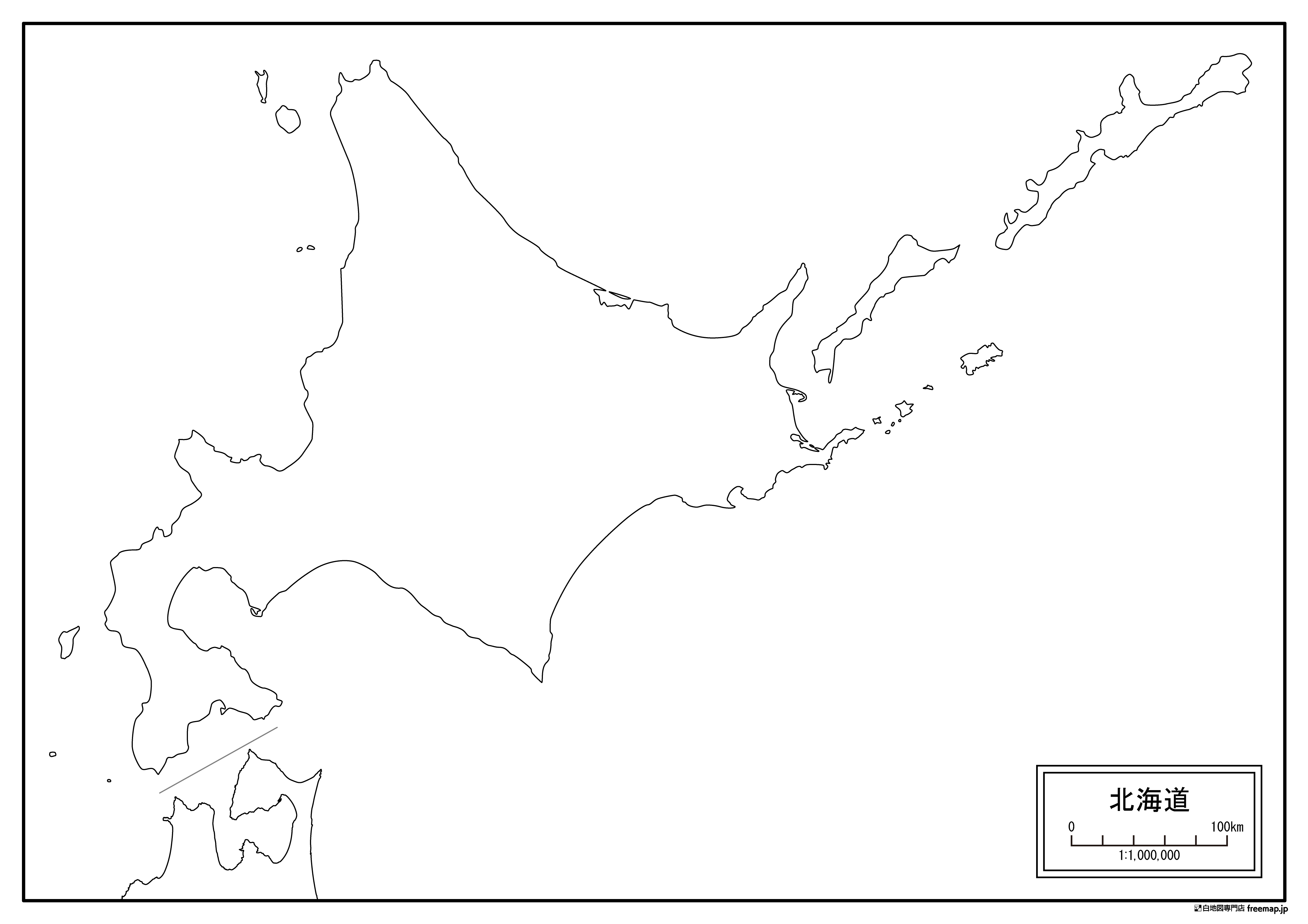 北海道 北方領土あり の白地図を無料ダウンロード 白地図専門店