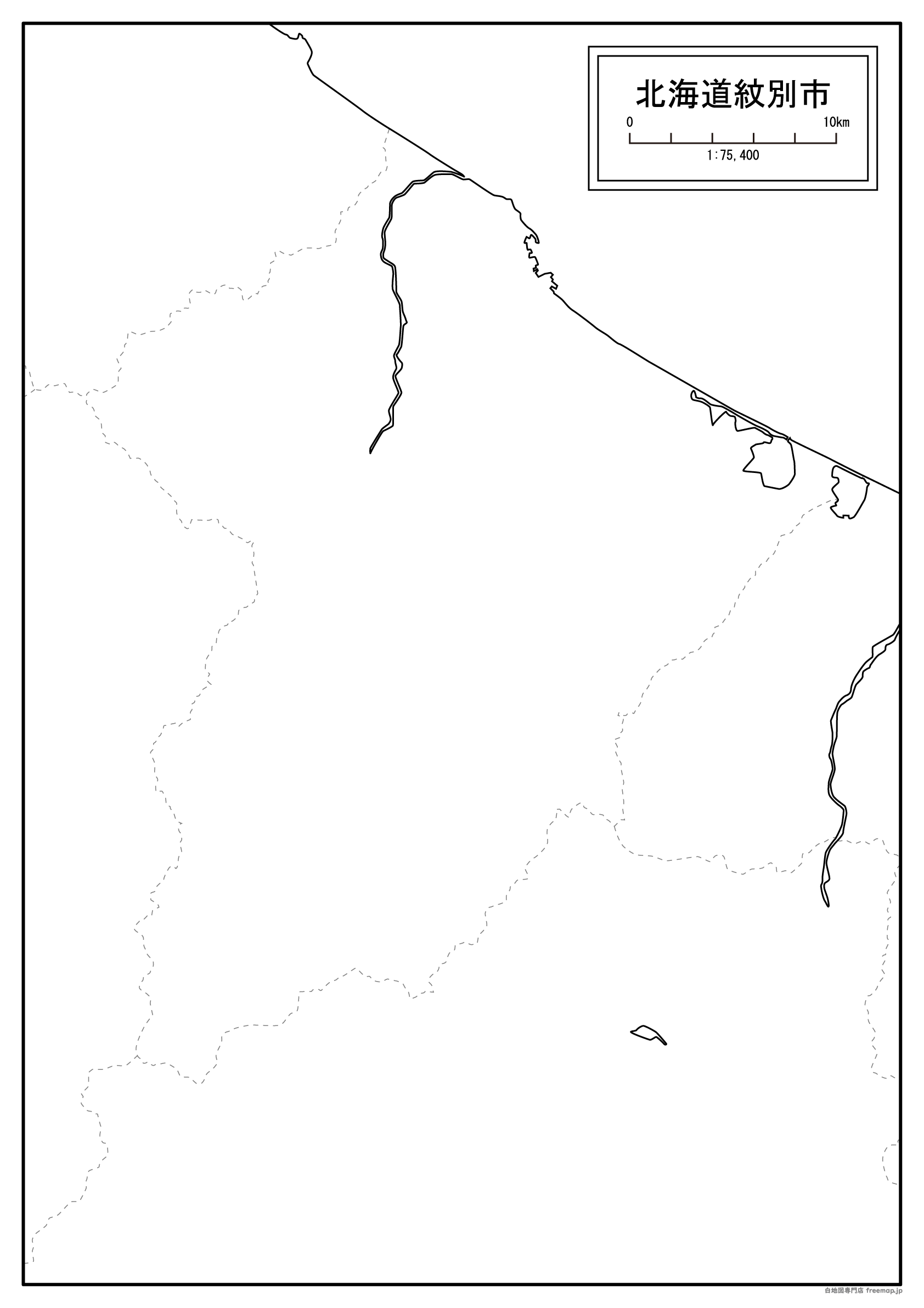 紋別市の白地図を無料ダウンロードdownload mombetsu's map for free of charge.