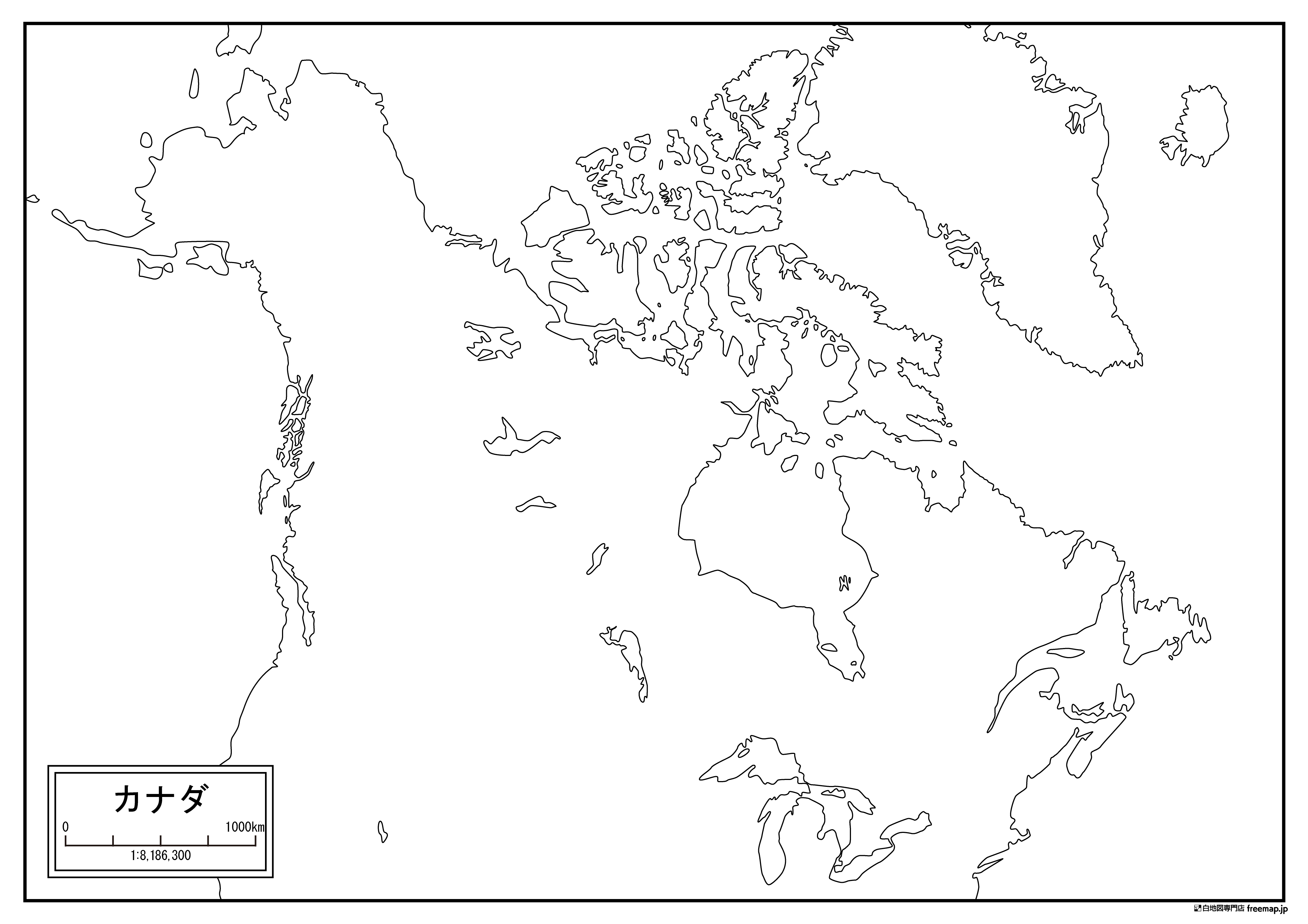 カナダの白地図を無料ダウンロード 白地図専門店