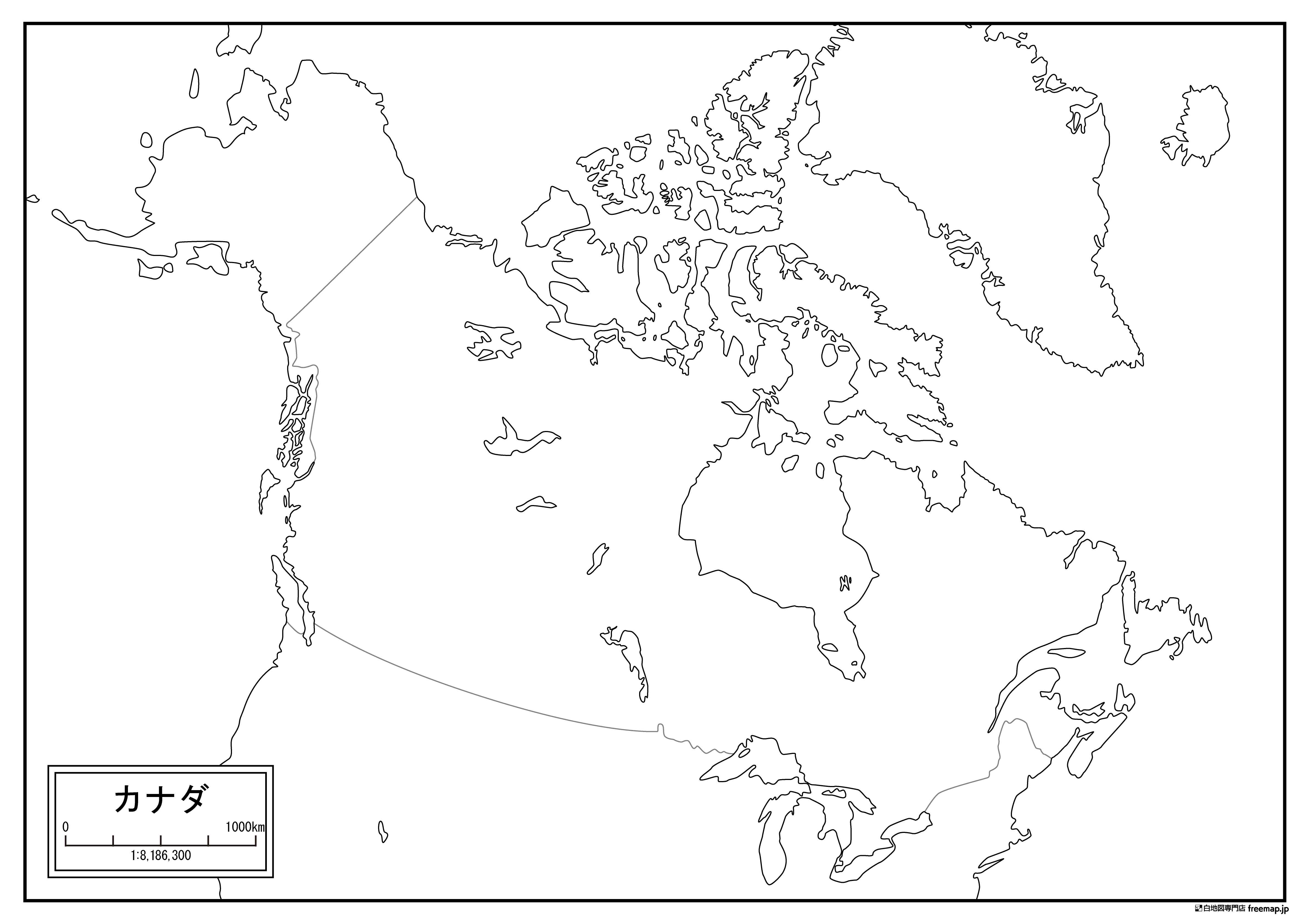 カナダの白地図を無料ダウンロード 白地図専門店