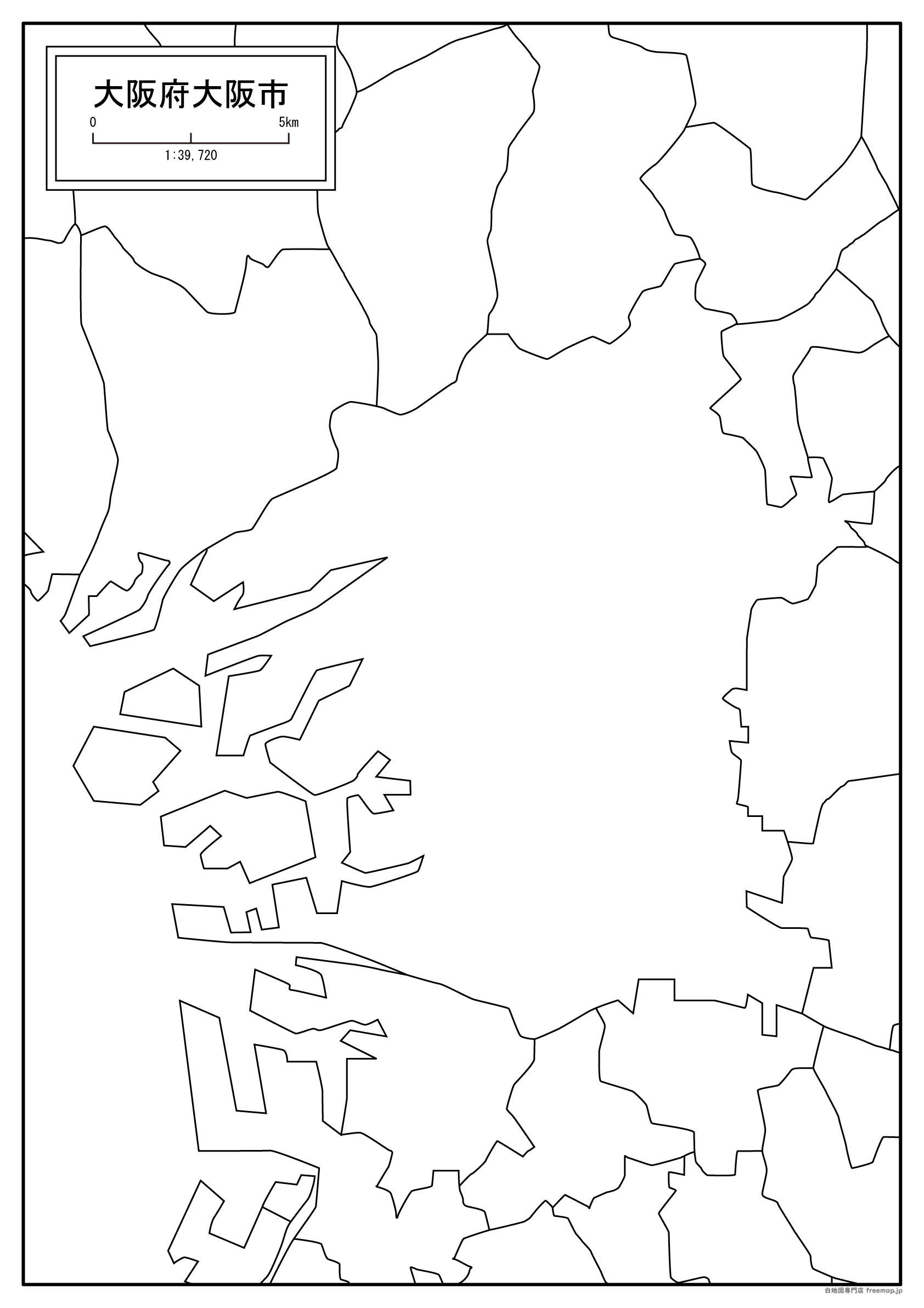 大阪府大阪市の白地図を無料ダウンロード 白地図専門店