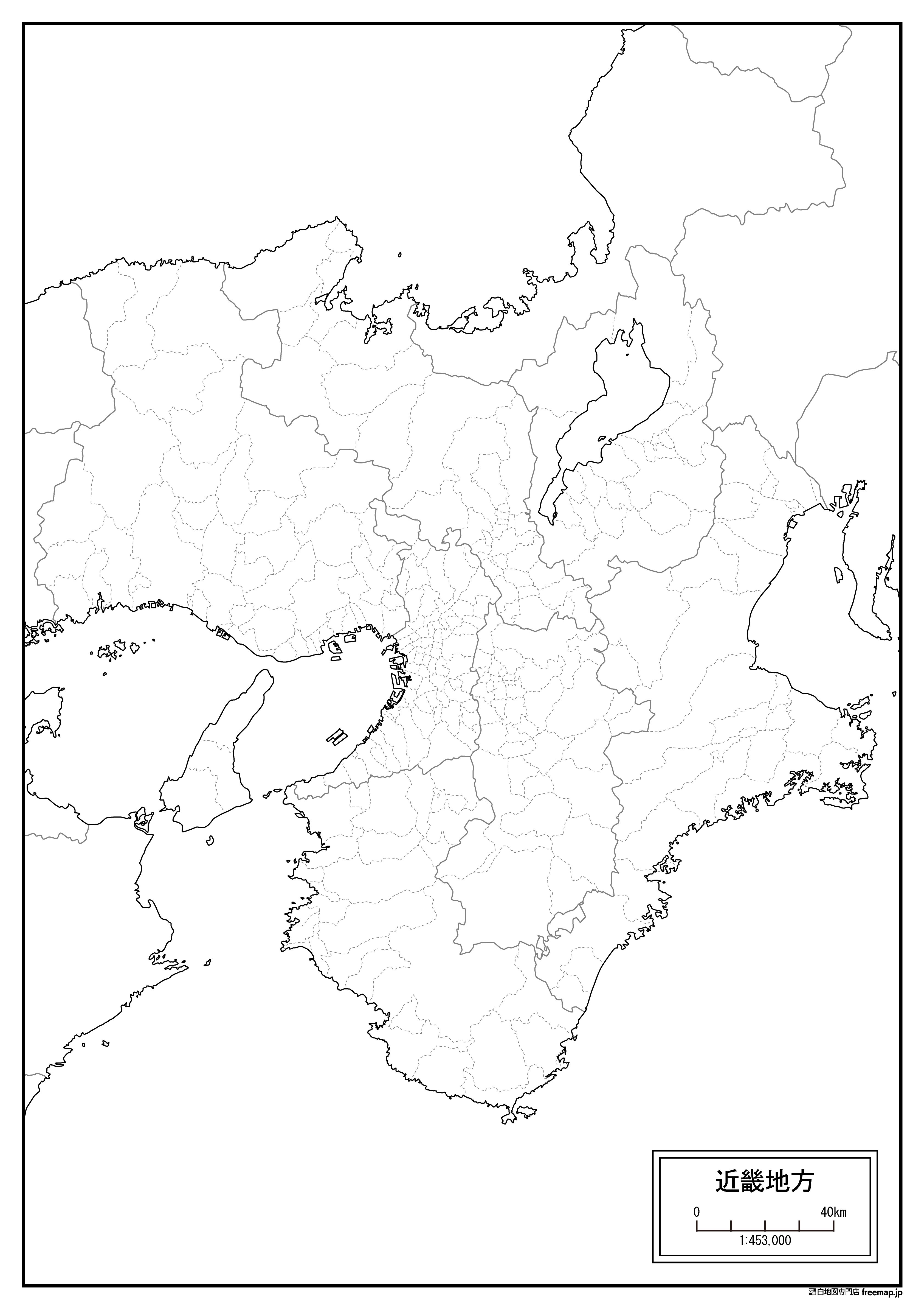 近畿地方の白地図を無料ダウンロード 白地図専門店