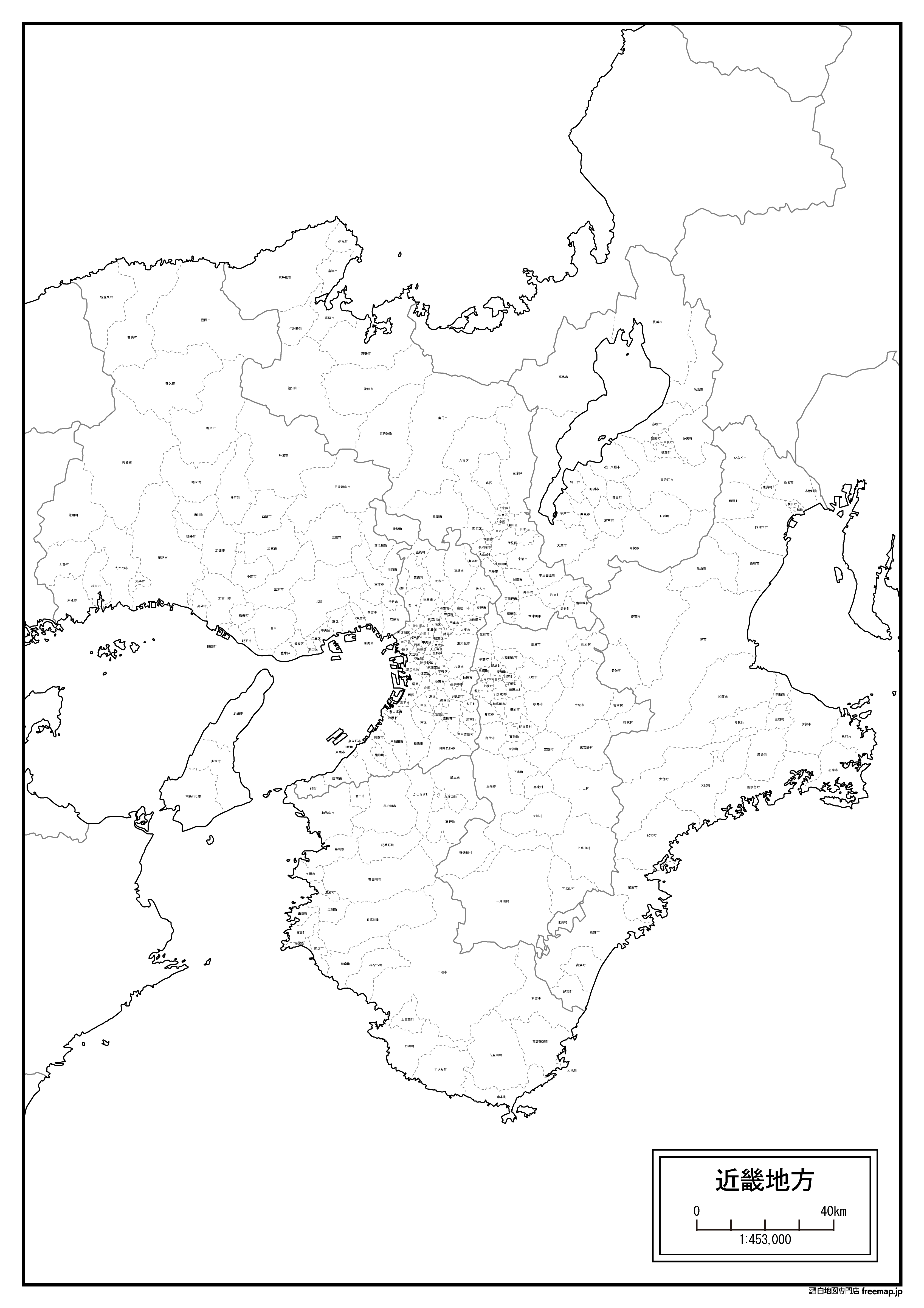 近畿地方の白地図を無料ダウンロード 白地図専門店
