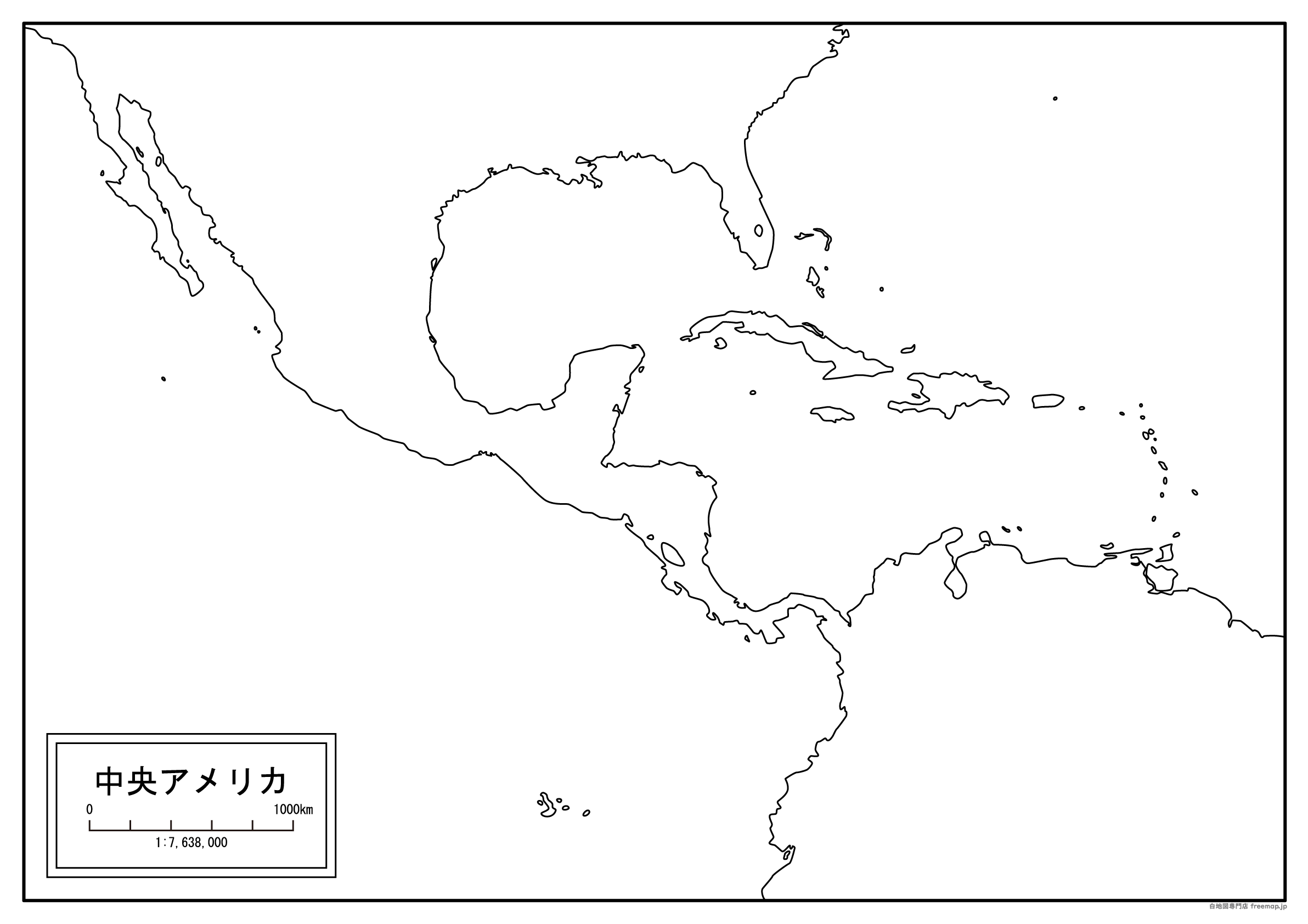 中央アメリカ地域全図のサムネイル