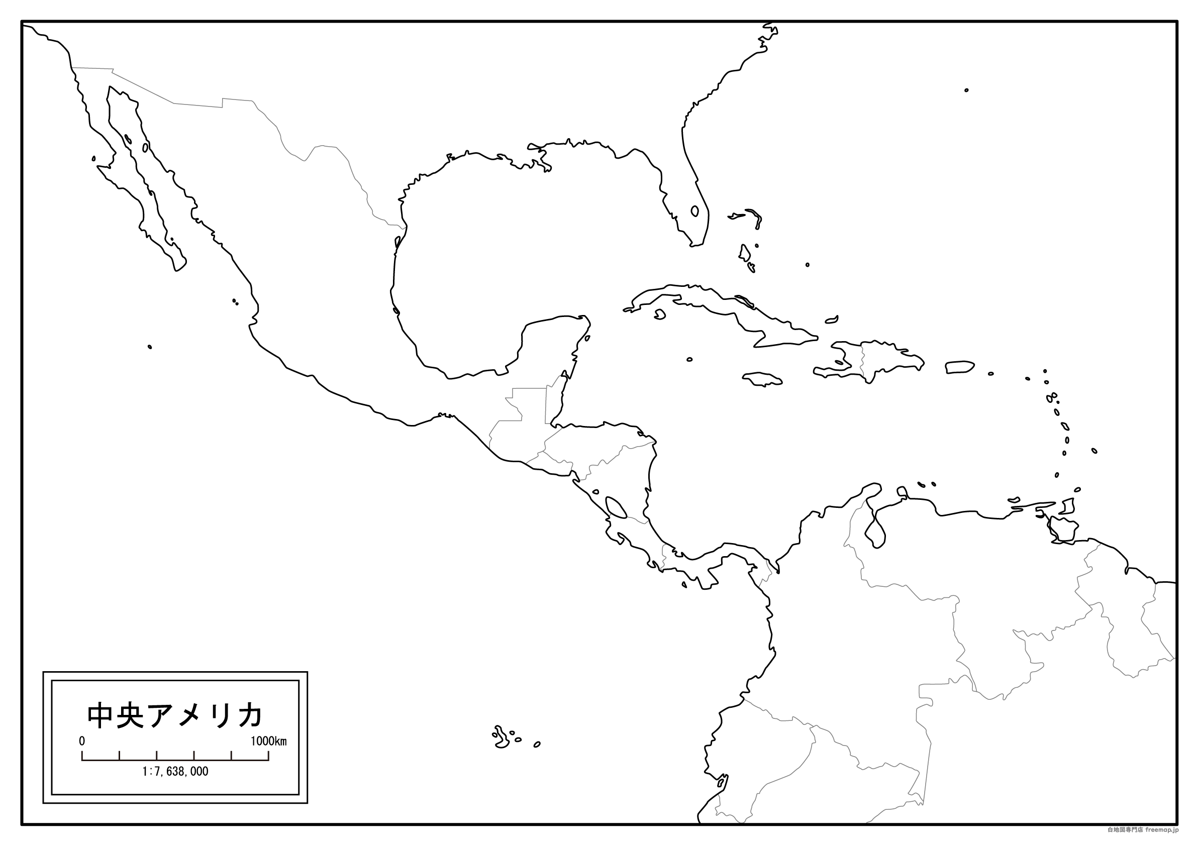 中央アメリカ地域全図のサムネイル