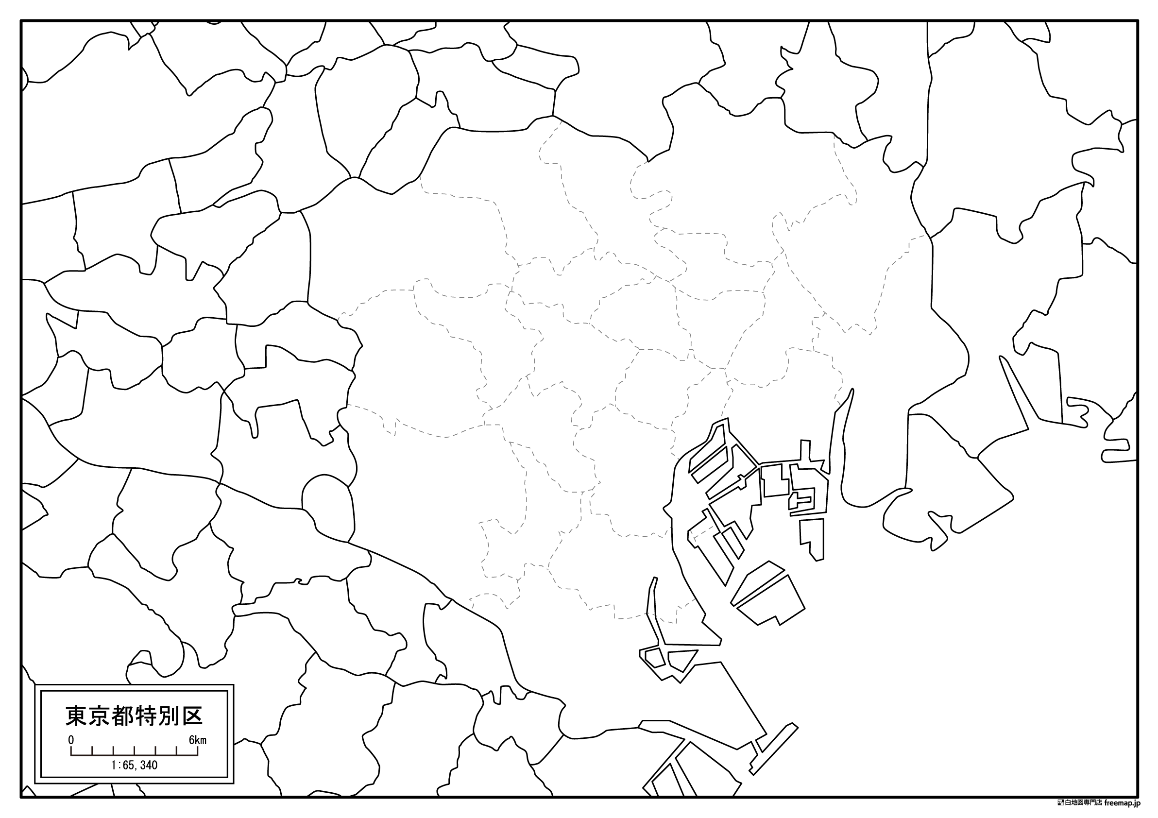 東京都特別区 ２３区 の白地図を無料ダウンロード 白地図専門店