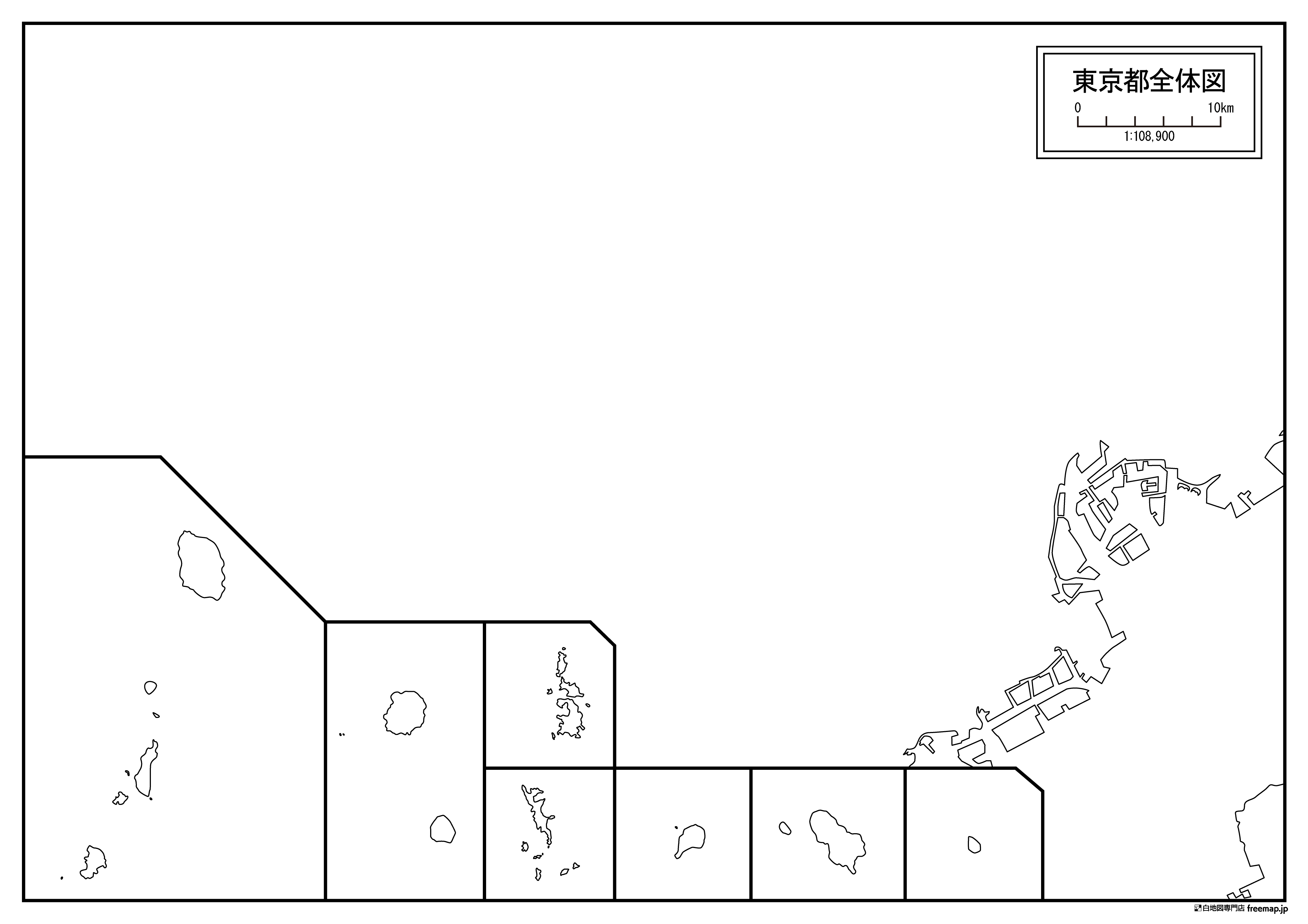 東京都全体の白地図を無料ダウンロード 白地図専門店