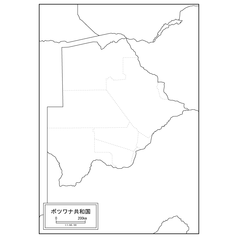ボツワナの白地図のサムネイル