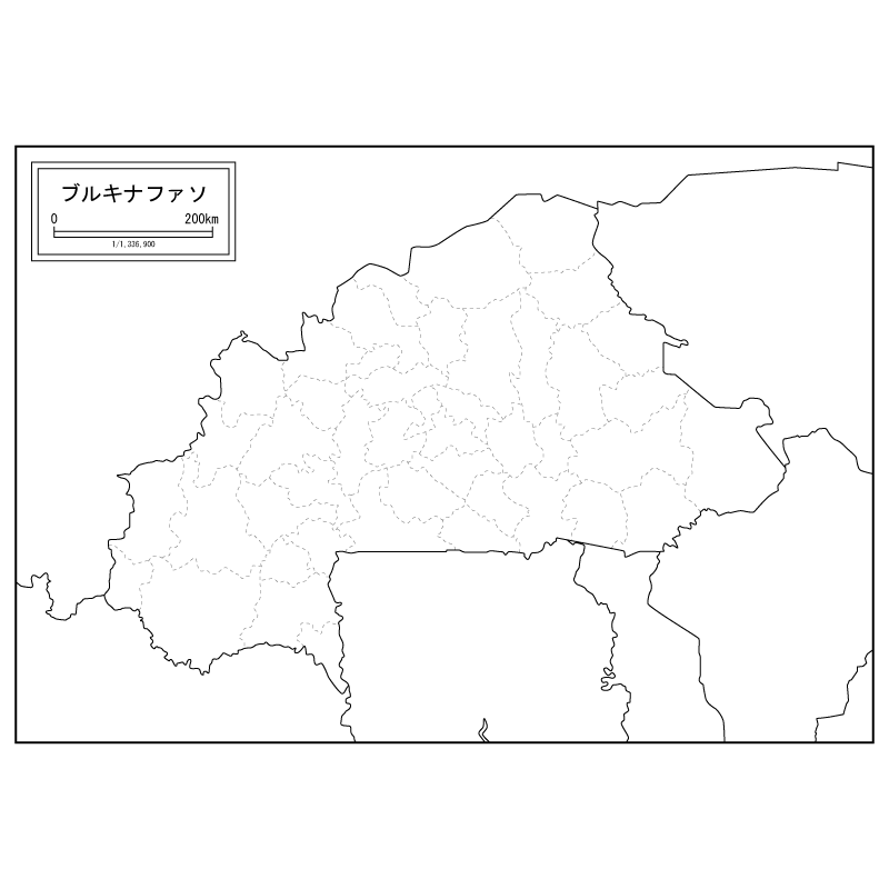 ブルキナファソの白地図のサムネイル