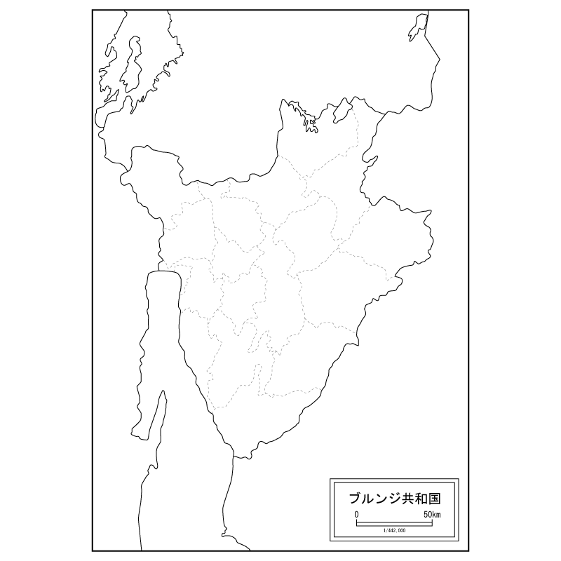 ブルンジ共和国の白地図のサムネイル