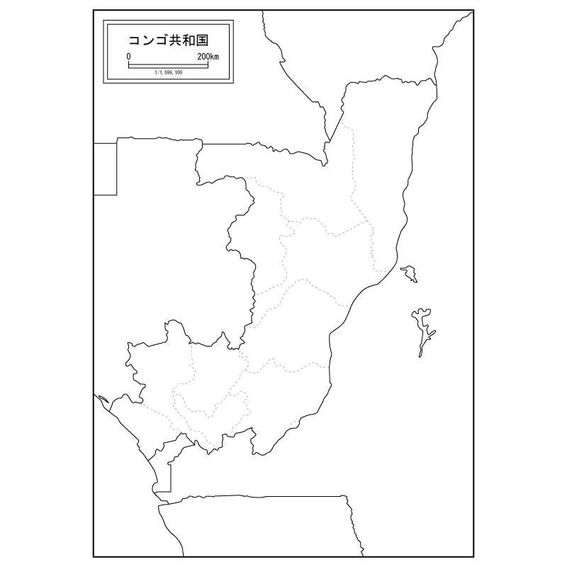 コンゴ共和国の白地図のサムネイル