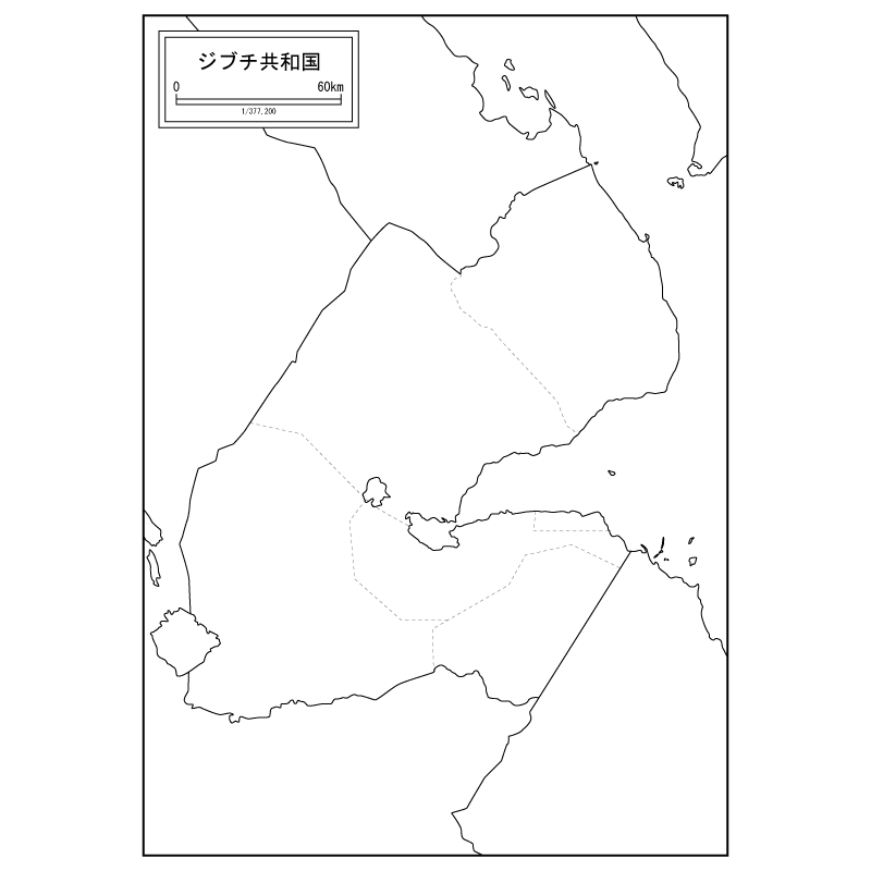 ジブチの白地図のサムネイル