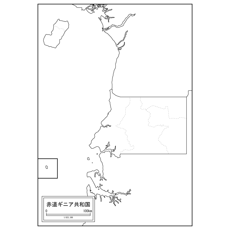 赤道ギニアの白地図のサムネイル