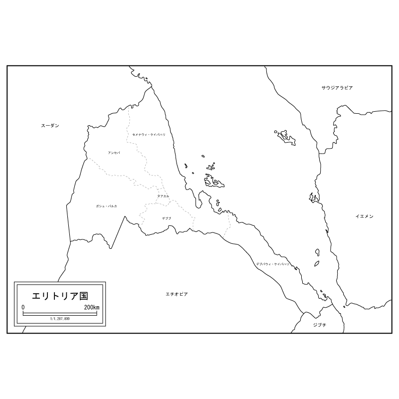 エリトリアの白地図のサムネイル