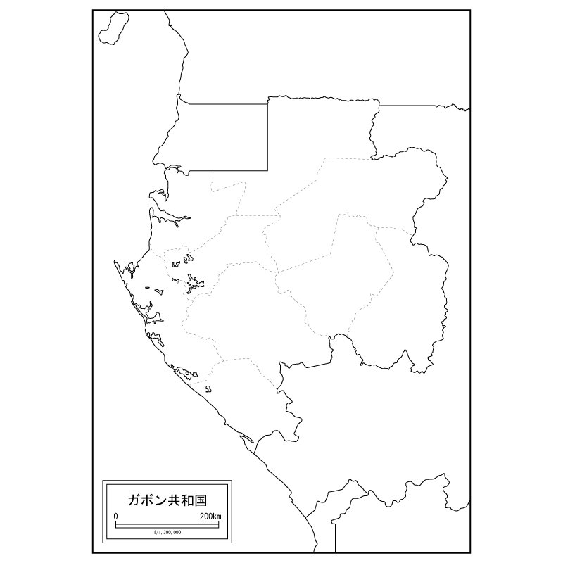 ガボンの白地図のサムネイル
