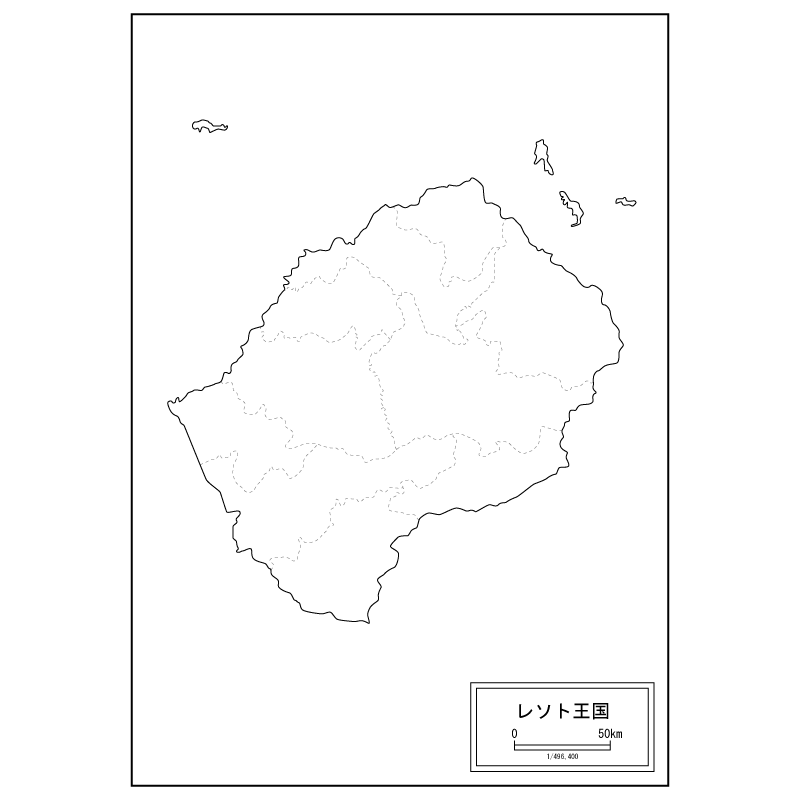 レソトの白地図のサムネイル