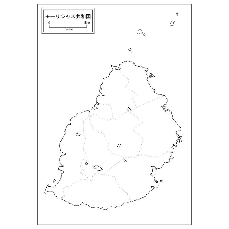 モーリシャスの白地図のサムネイル