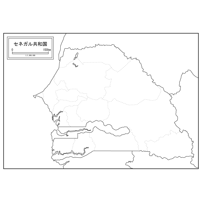 セネガルの白地図のサムネイル