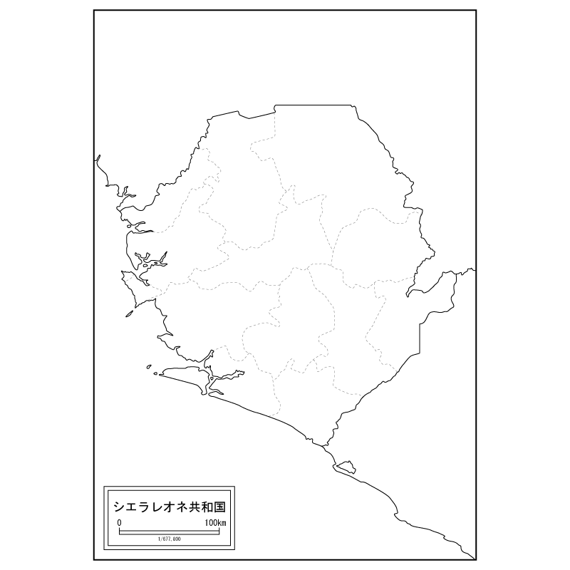シエラレオネの白地図のサムネイル