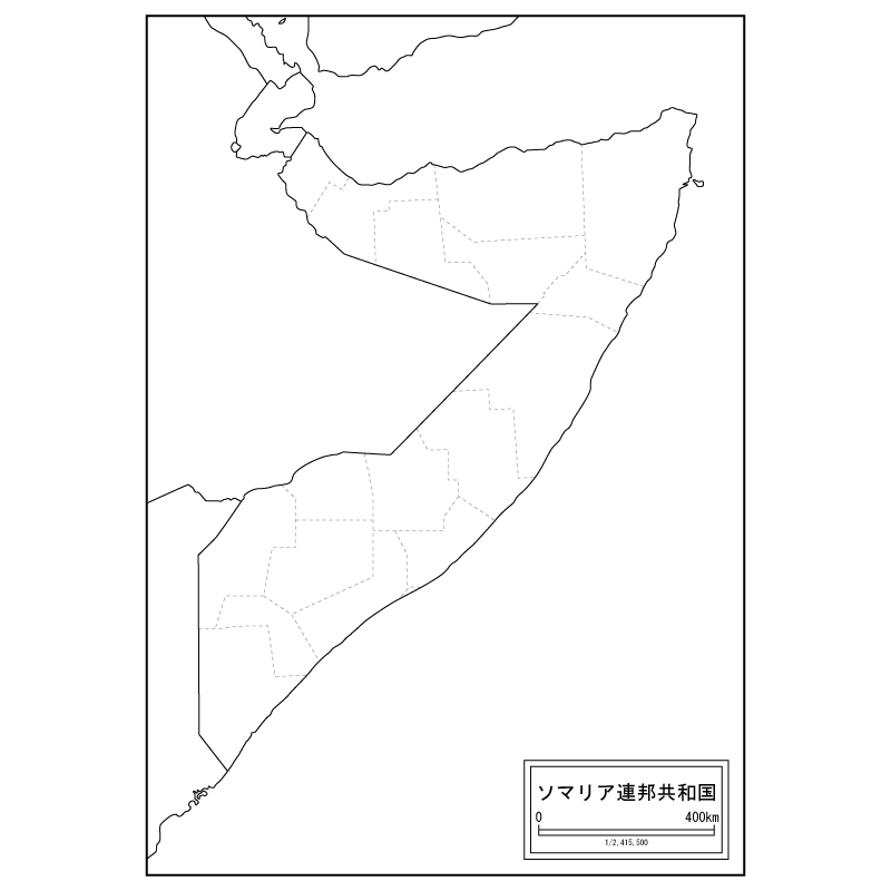 ソマリアの白地図のサムネイル