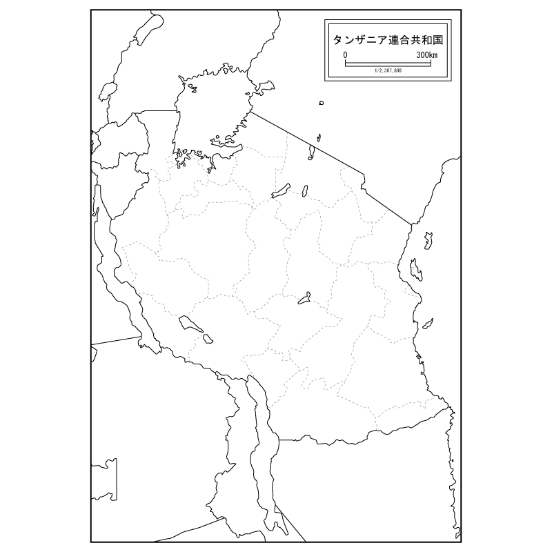 タンザニアの白地図のサムネイル