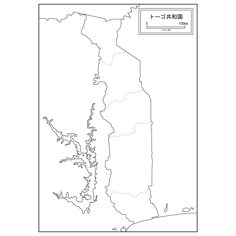 トーゴの白地図のサムネイル