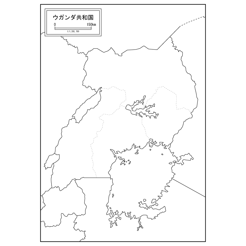 ウガンダの白地図のサムネイル