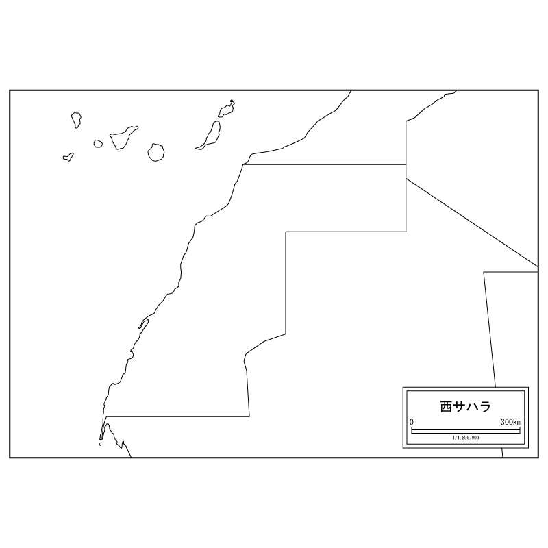 西サハラの白地図のサムネイル