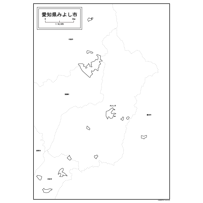 みよし市の白地図のサムネイル