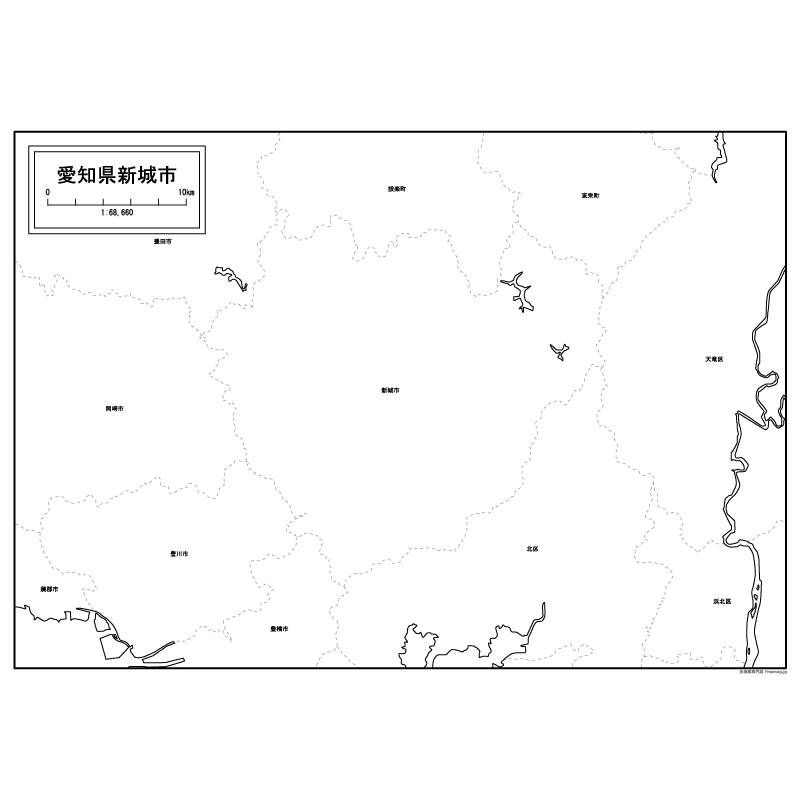 新城市の白地図のサムネイル