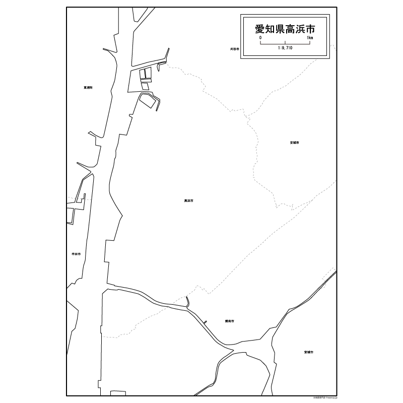 高浜市の白地図のサムネイル