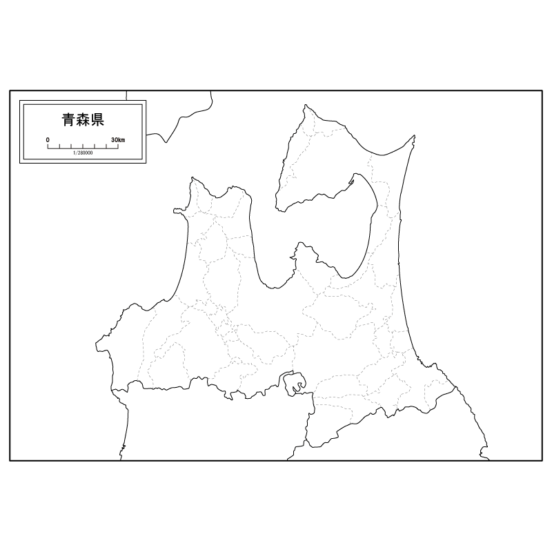 青森県の白地図を無料ダウンロード 白地図専門店