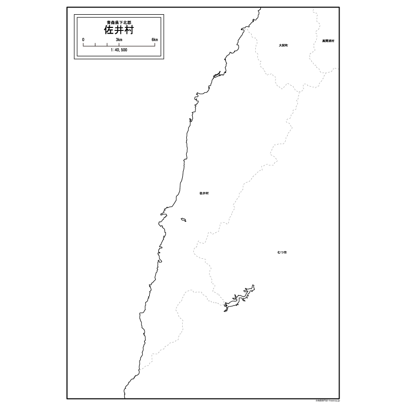 佐井村の白地図のサムネイル
