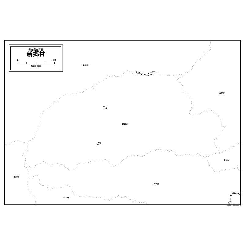 新郷村の白地図のサムネイル