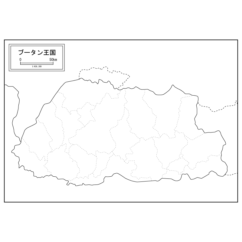 ブータンの白地図のサムネイル