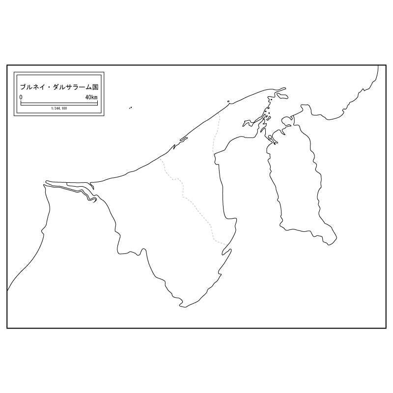 ブルネイの白地図のサムネイル