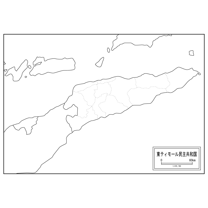 東ティモールの白地図のサムネイル