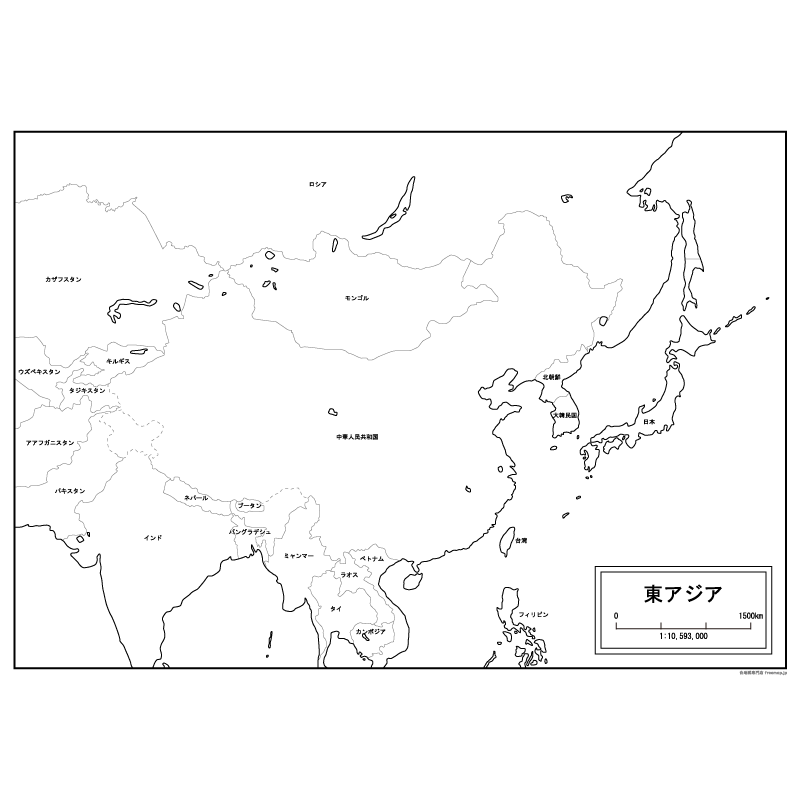 アジアに関する地図 白地図専門店