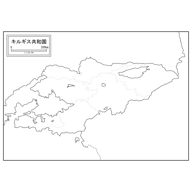 キルギスの白地図のサムネイル